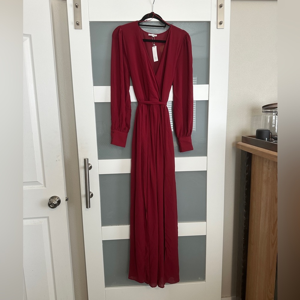 Baltic Born-Women’s Burgundy Maxi Double Front Slit Dress. NWT-Size XL